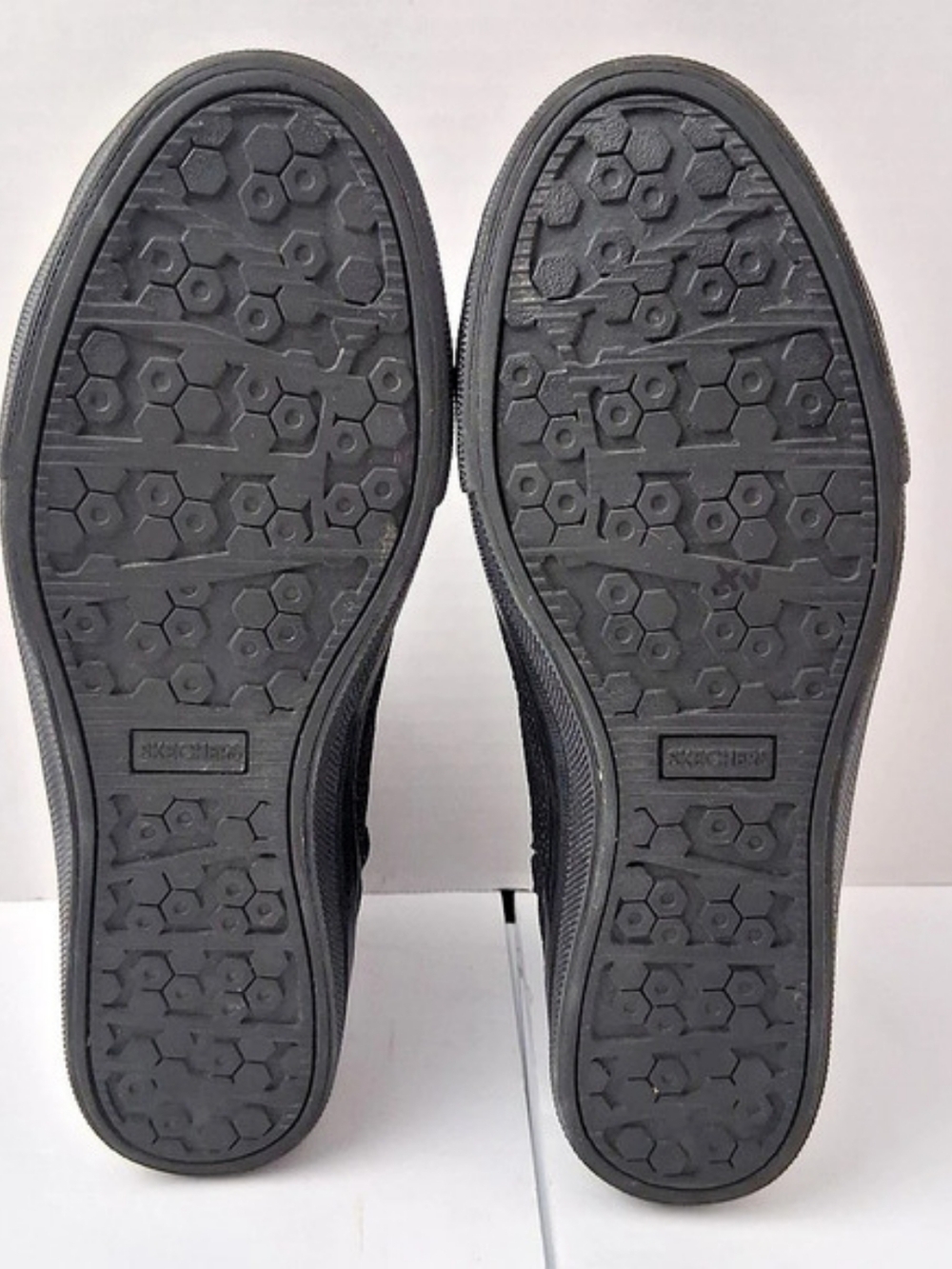 Skechers Street Womens High Top Sneakers 8.5 Black Leather Pebbled Zipper 774 - Picture 11 of 11